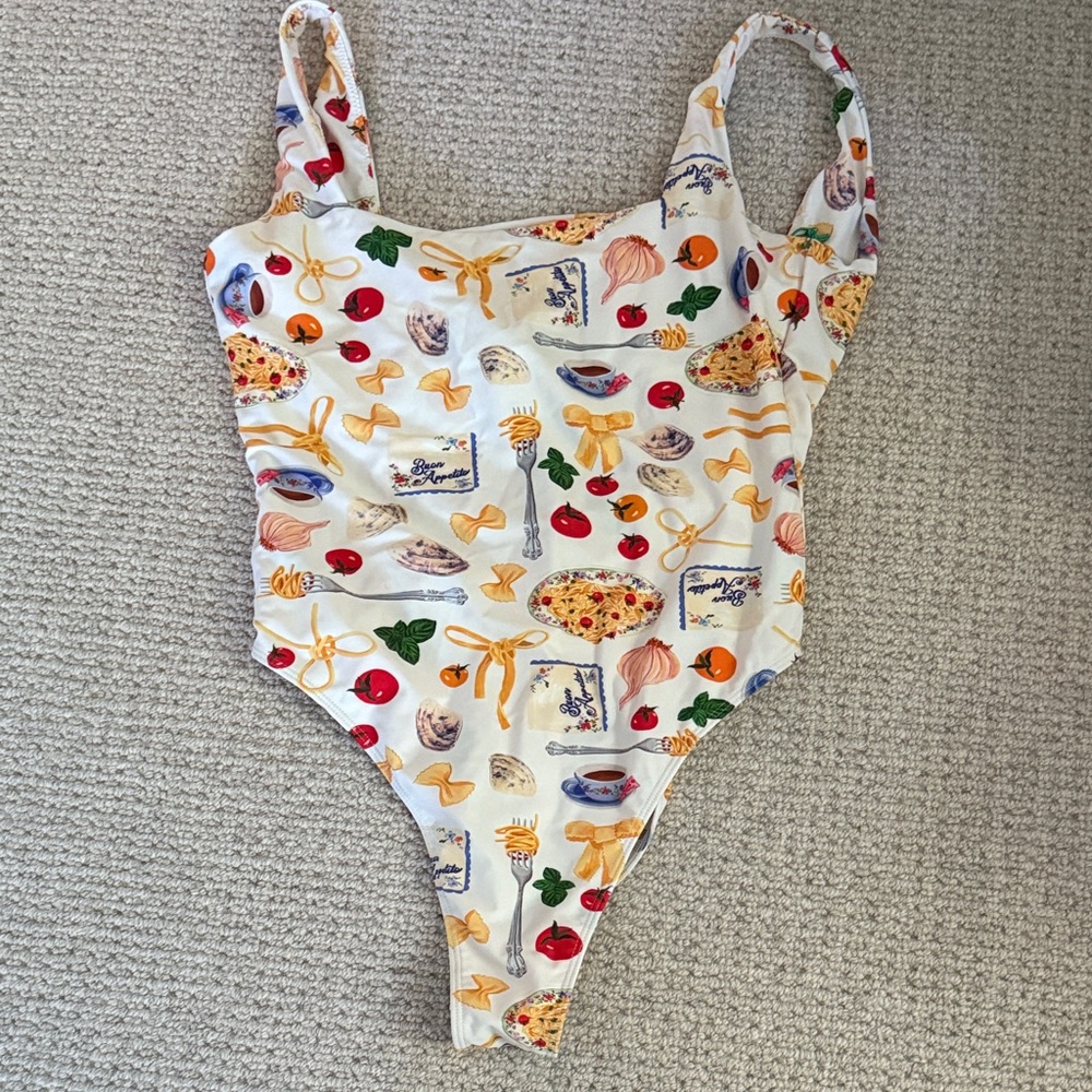 OOKIOH Whimsical Food Print Swimsuit